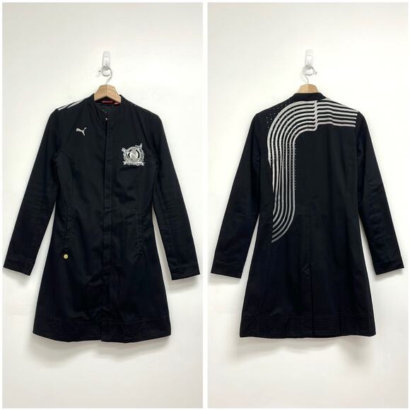 Puma Jamaica Logo Patch Y2K Retro Sporty Streetwear Cotton Rugby Jacket - Small - Picture 1 of 16